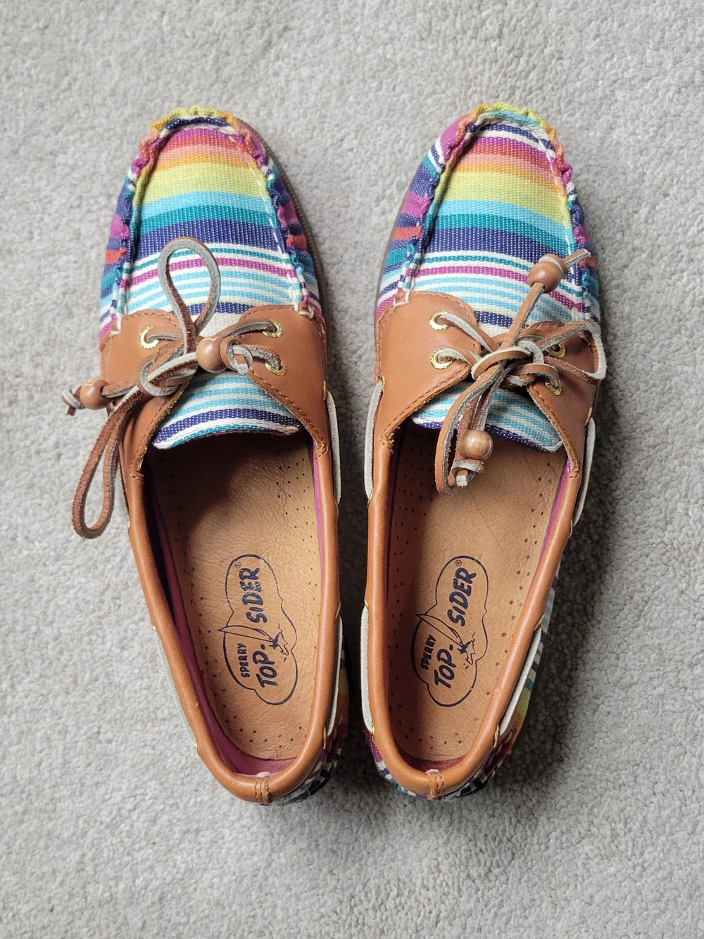 Sperry Rainbow Striped Boat Shoes